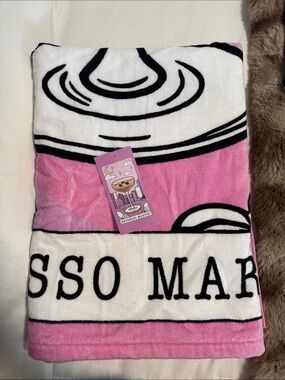 Espresso Martini Pink & White Novelty Beach Towel